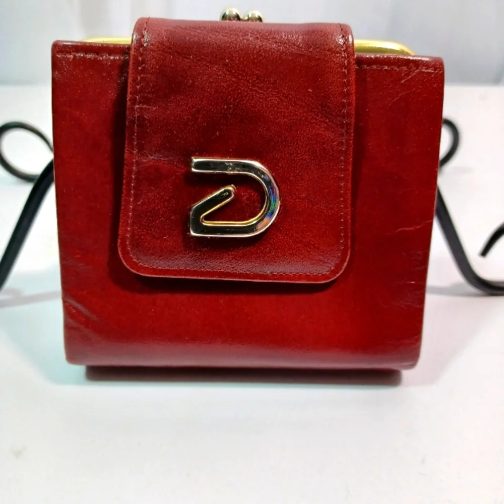 Vintage  Buxton Women BiFold Wallet, Deep Red/Brown